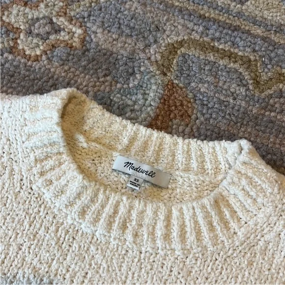 Madewell Cream Fringe Textured Knit Sweater – Size XS - Picture 5 of 7